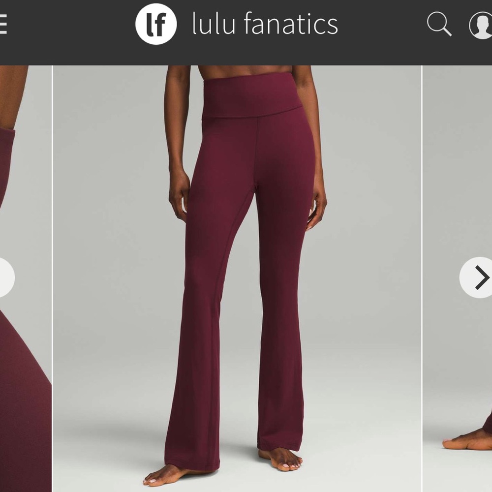 Lululemon Groove Nulu Super-High-Rise Flared Pant 32” Sz 20 Regular Garnet